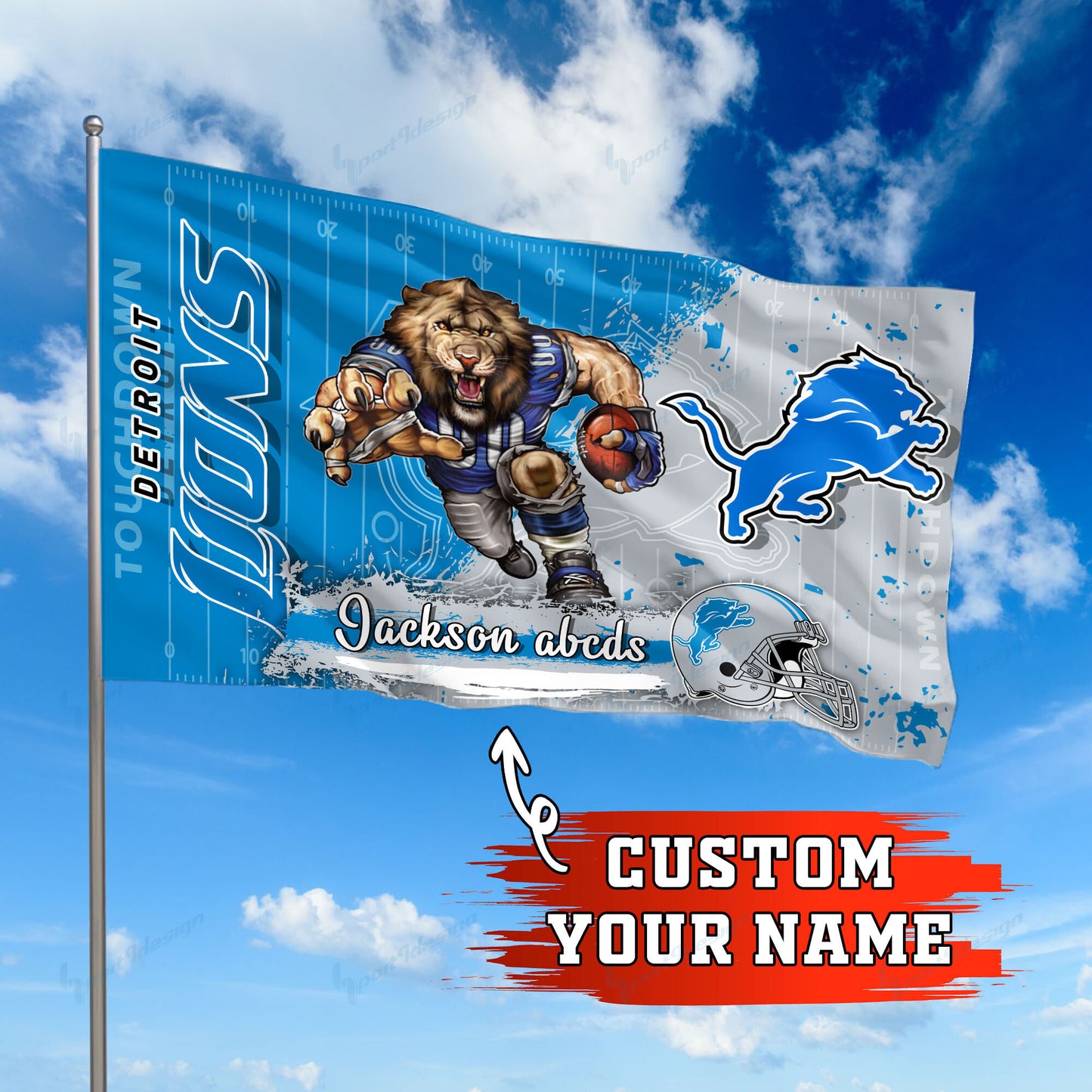 Detroit Lions Personalized Flag 247