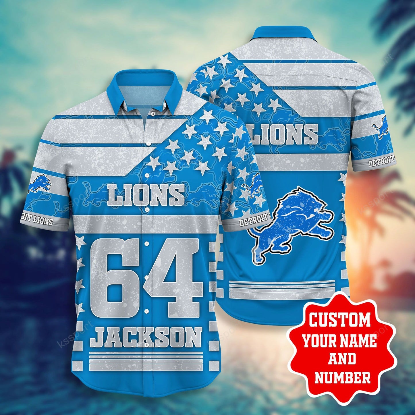 Detroit Lions Personalized Shirt and Shorts BG229