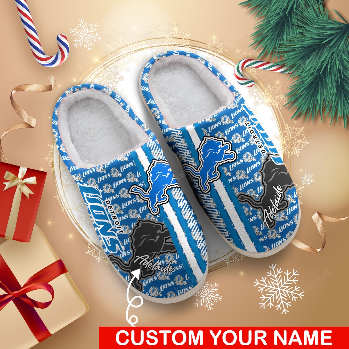 Detroit Lions Personalized Slipper BG68