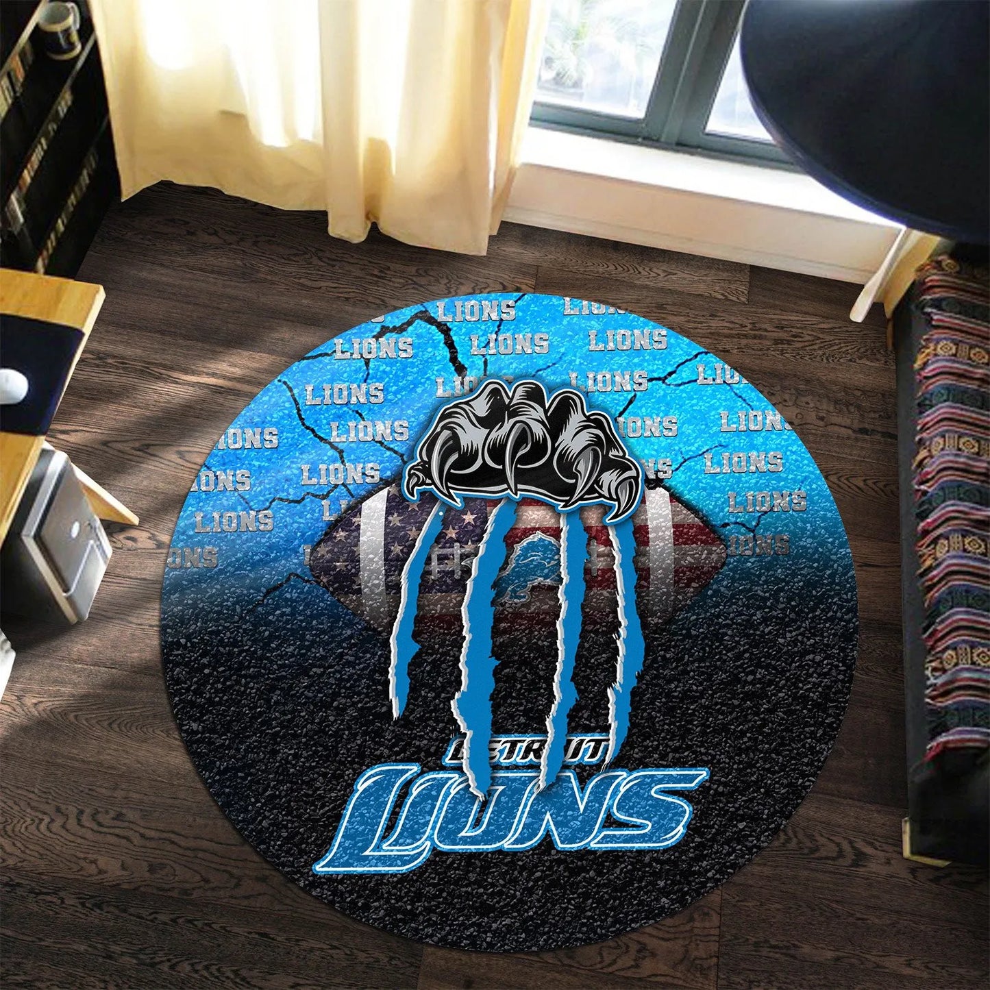 Detroit Lions Round Rug 198