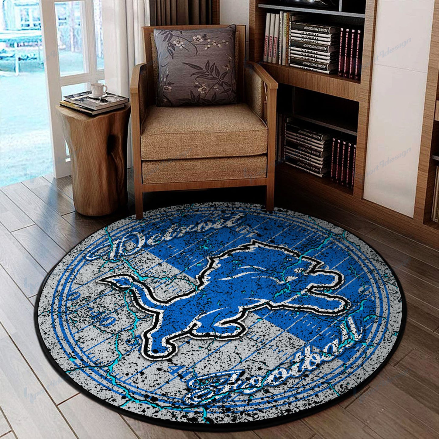 Detroit Lions Round Rug 64