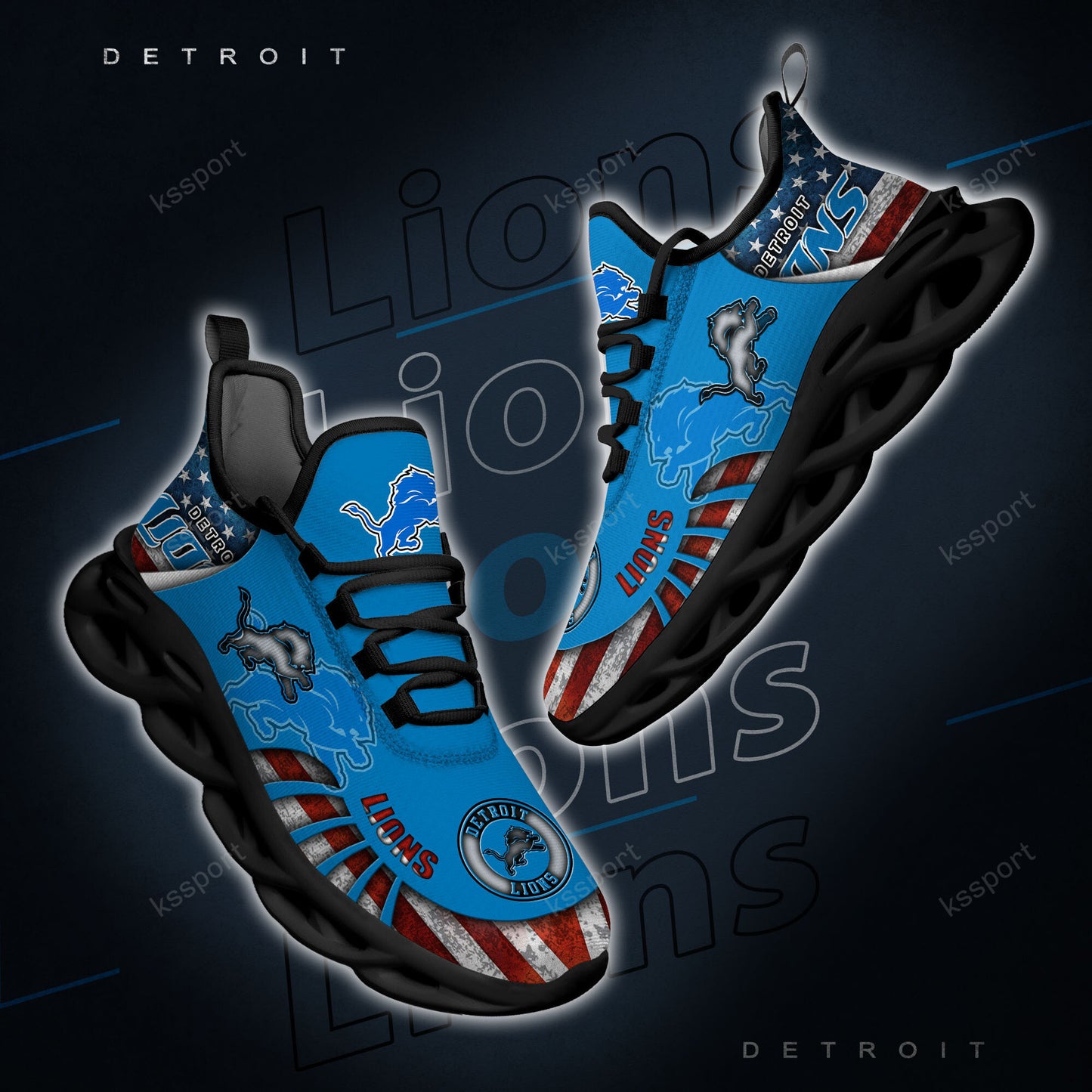Detroit Lions Yezy Running Sneakers BG814