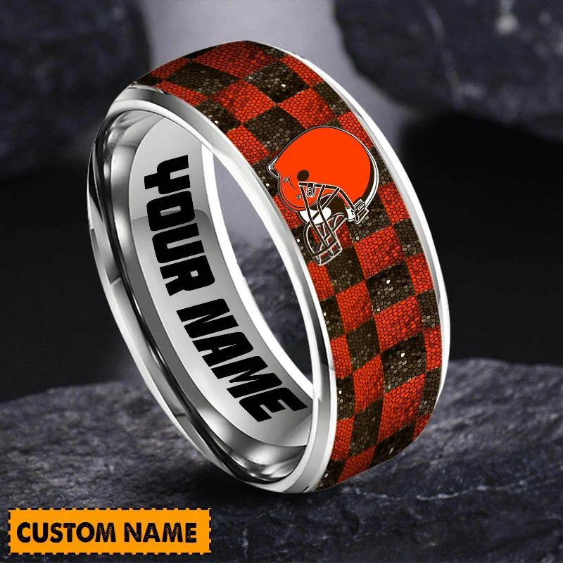 Cleveland Browns Special Stainless Ring Custom Name AZBTSR000014