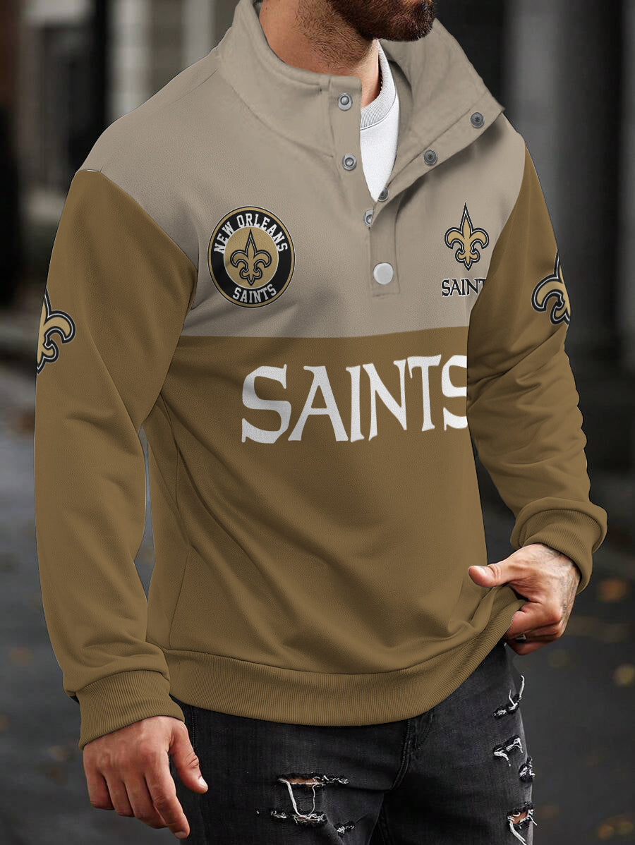 New Orleans Saints Casual Colorful Stand Collar Sweatshirt AZBTSCSW000543