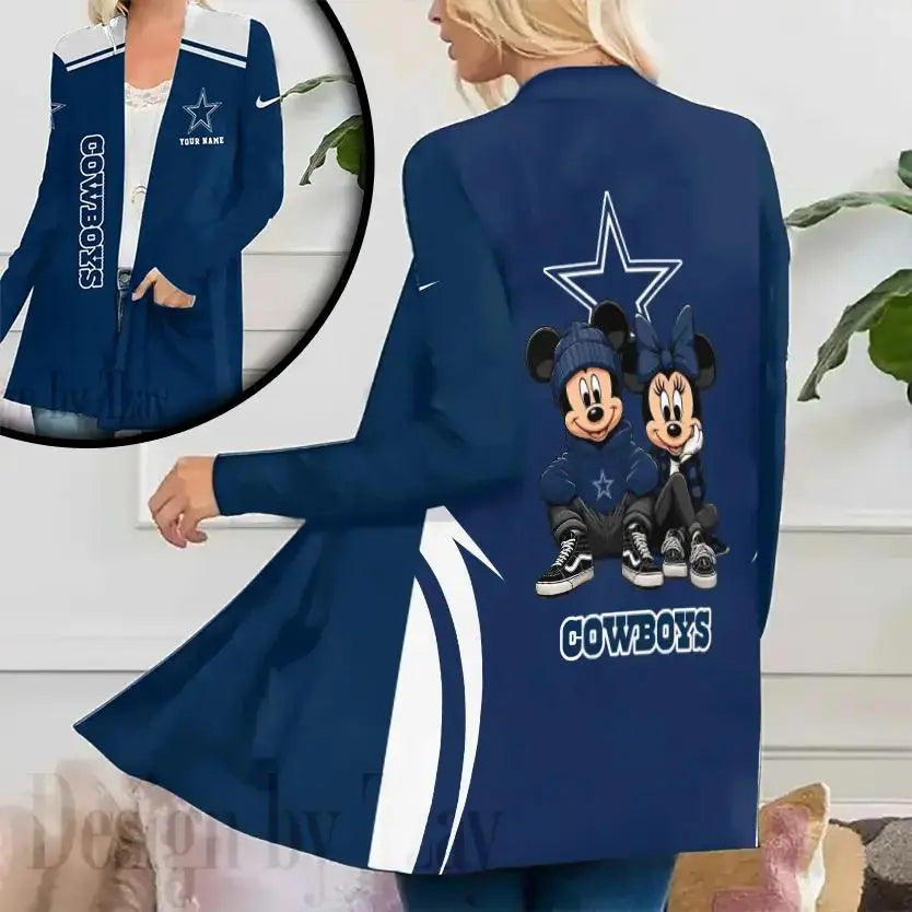 Dallas Cowboys Women Patch Pocket Cardigan BT053