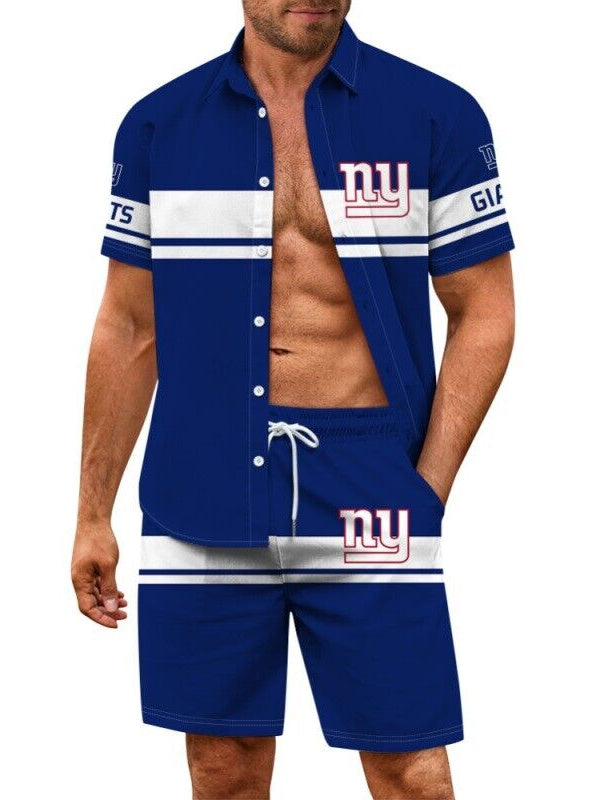 New York Giants Combo Hawaiian Shirt and Shorts AZBTHWSS000207