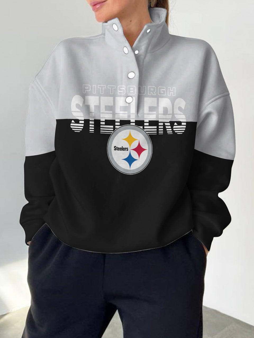 Pittsburgh Steelers Casual Colorful Stand Collar Sweatshirt AZBTSCSW000374