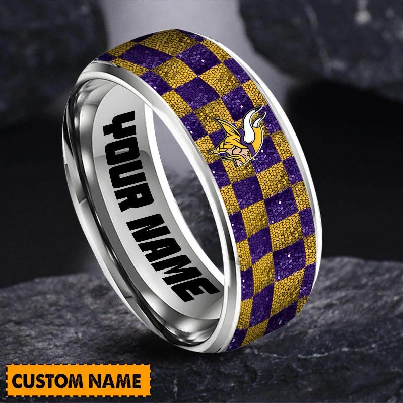 Minnesota Vikings Special Stainless Ring Custom Name AZBTSR000027