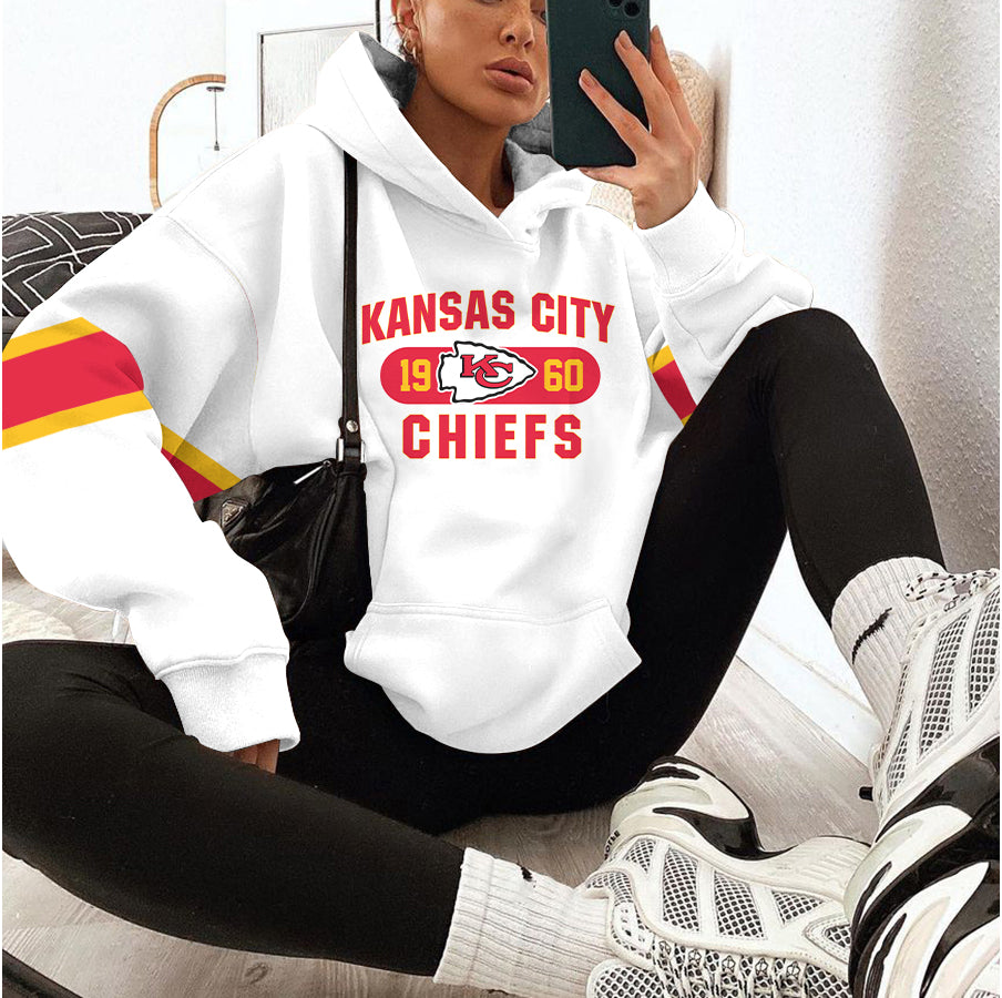 Kansas City Chiefs Printed Hooded Pocket Pullover Hoodie AZBTPH000025
