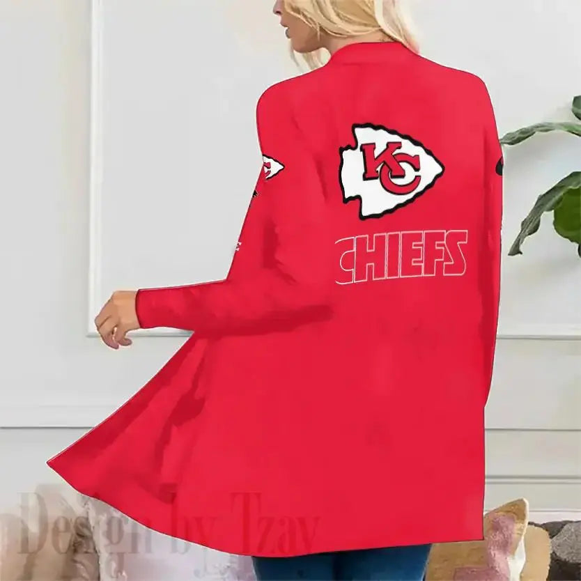Kansas City Chiefs Women Patch Pocket Cardigan BT095