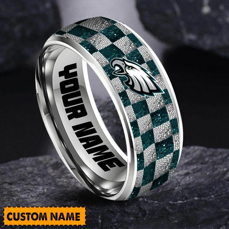 Philadelphia Eagles Special Stainless Ring Custom Name AZBTSR000002