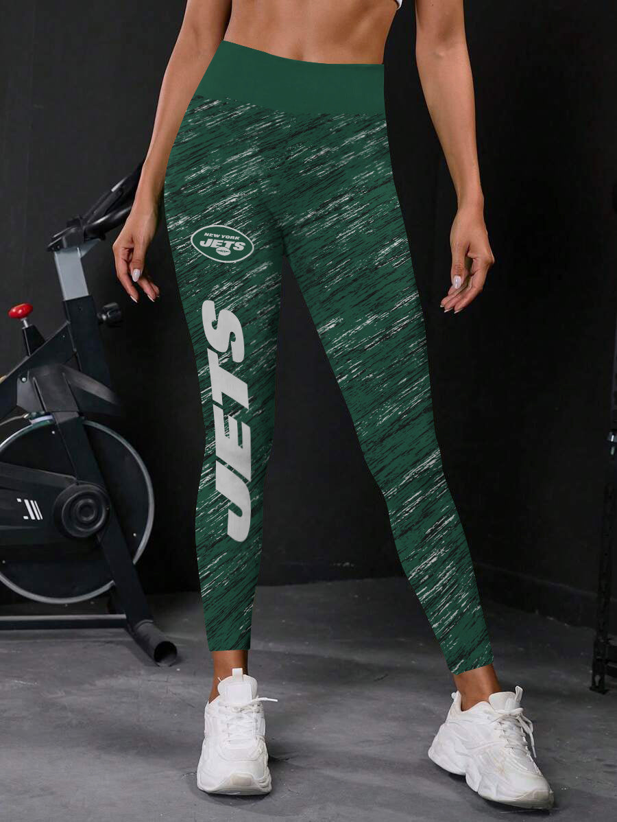 New York Jets High Waist Push Up Printed Leggings (1)