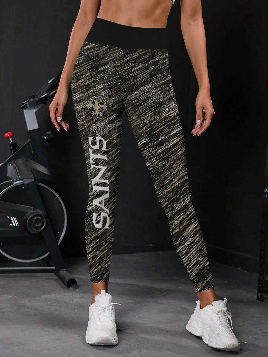 New Orleans Saints High Waist Push Up Printed Leggings (1)
