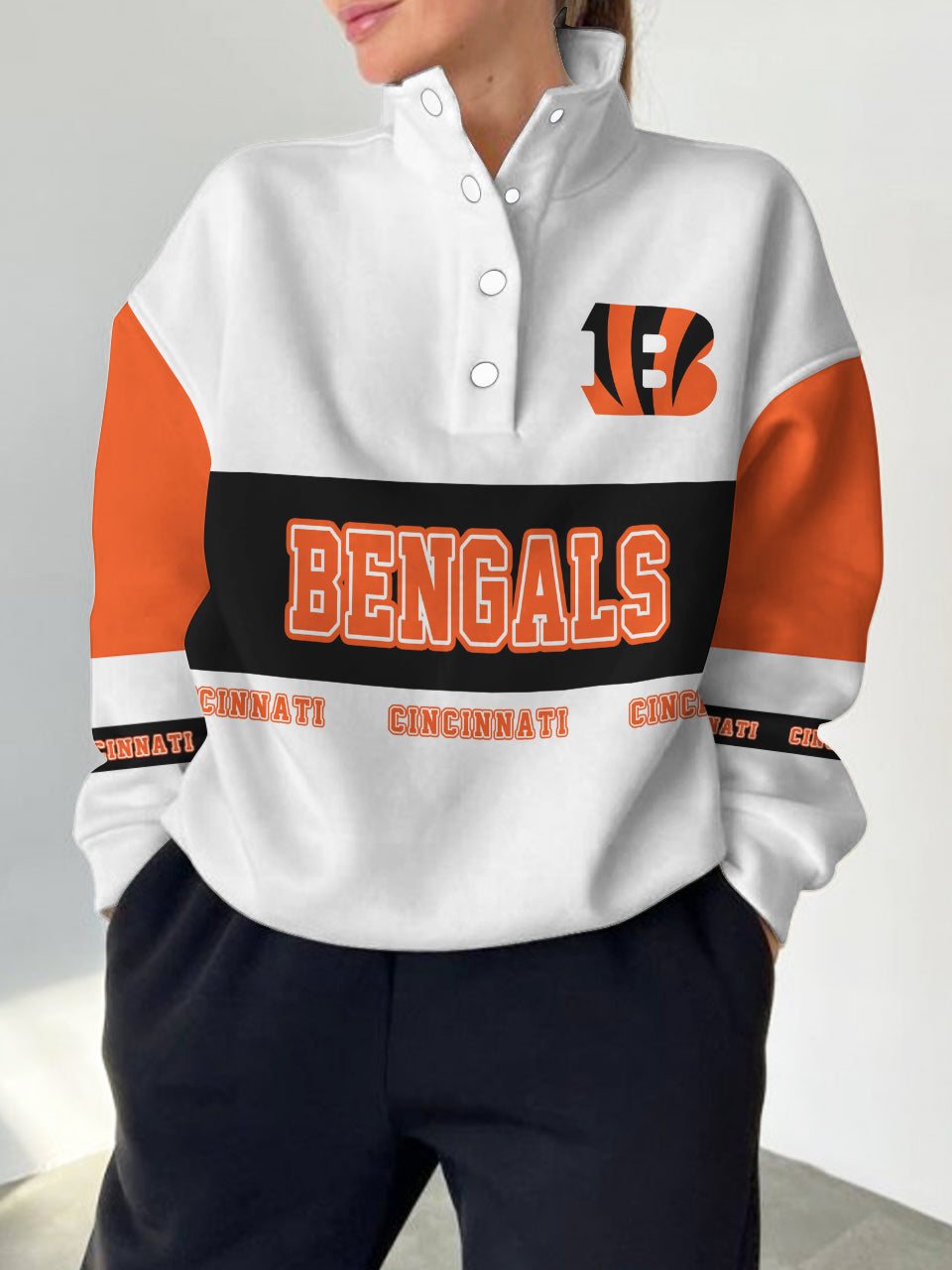 Cincinnati Bengals Casual Colorful Stand Collar Sweatshirt AZBTSCSW000372