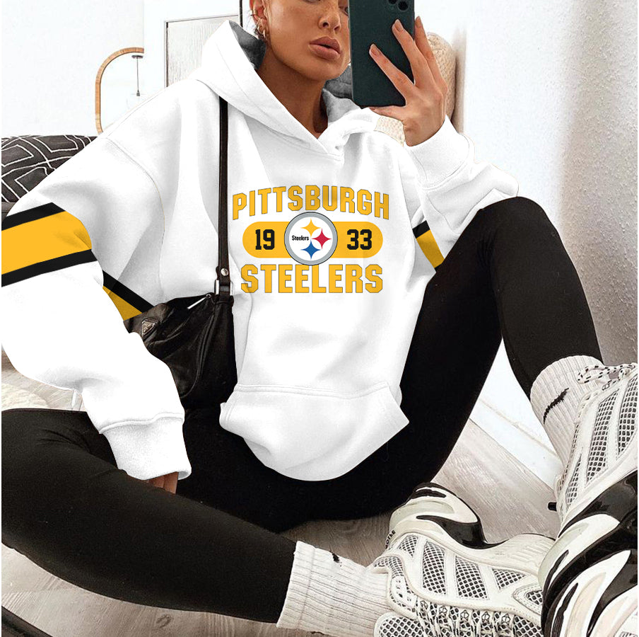 Pittsburgh Steelers Printed Hooded Pocket Pullover Hoodie AZBTPH000037