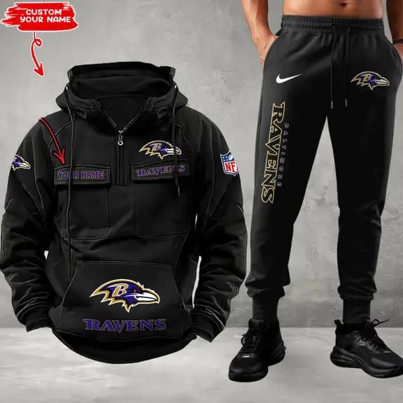 Baltimore Ravens Combo Multi-Pockets Hoodie And Pants EM02