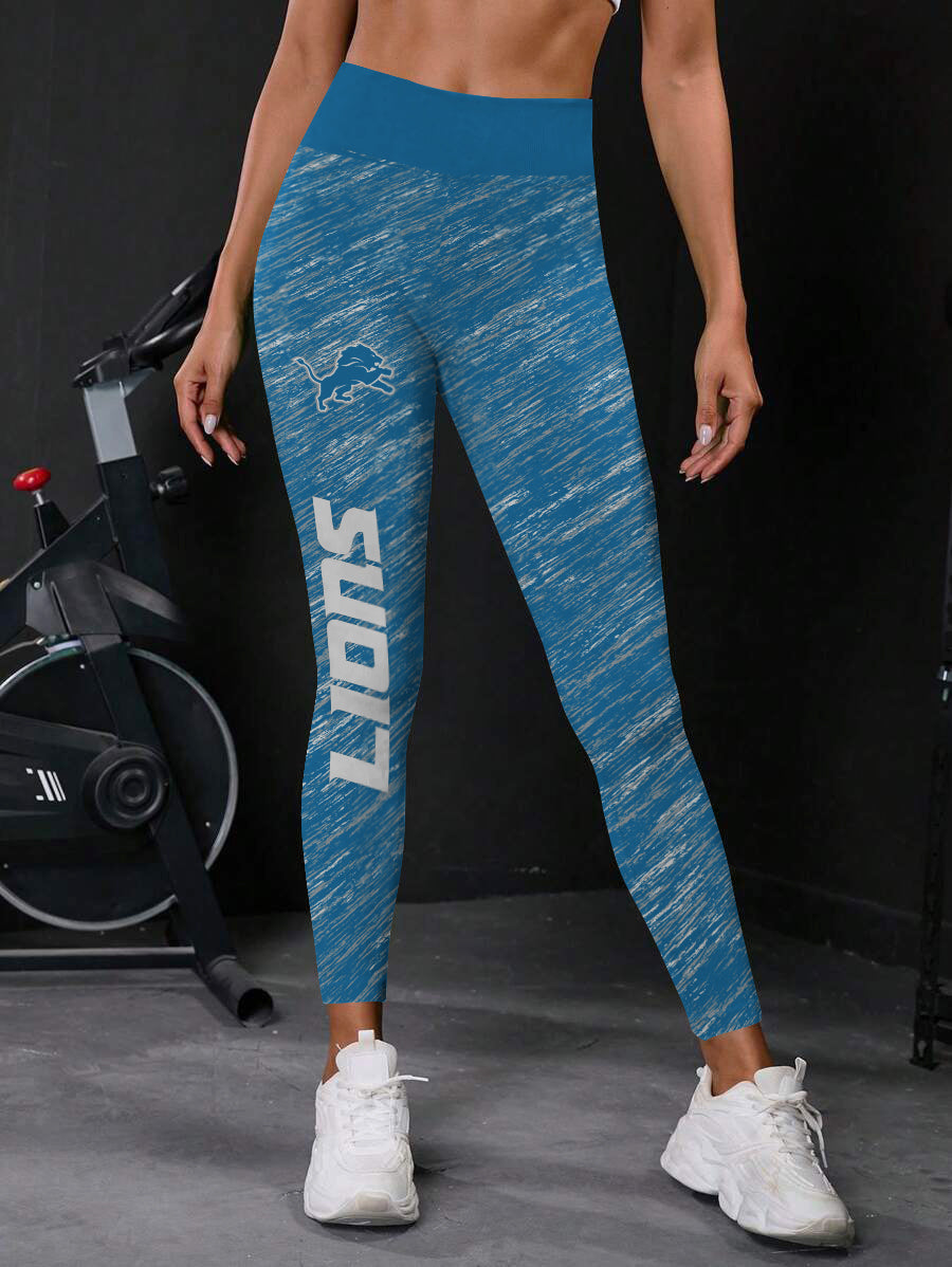 Detroit Lions High Waist Push Up Printed Leggings (1)
