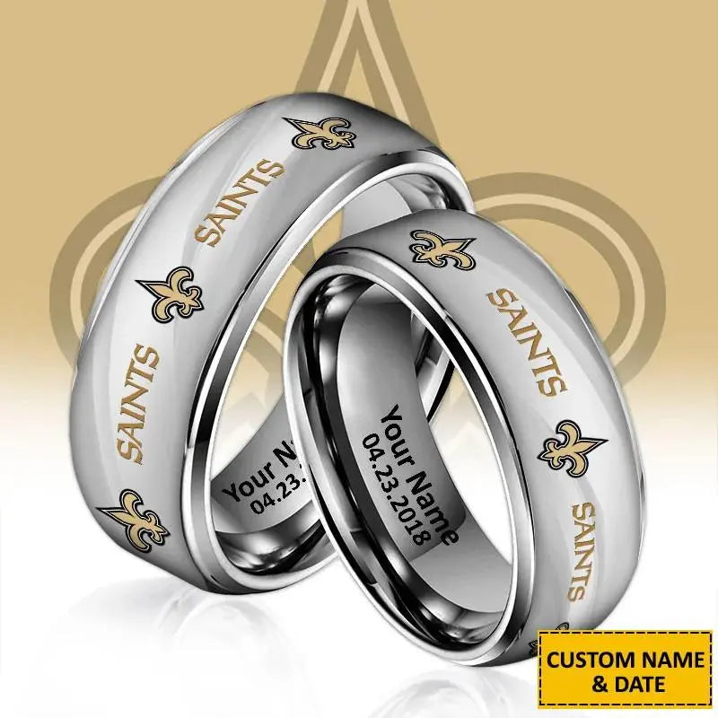 New Orleans Saints Special Stainless Ring Custom Name AZBTSR000039