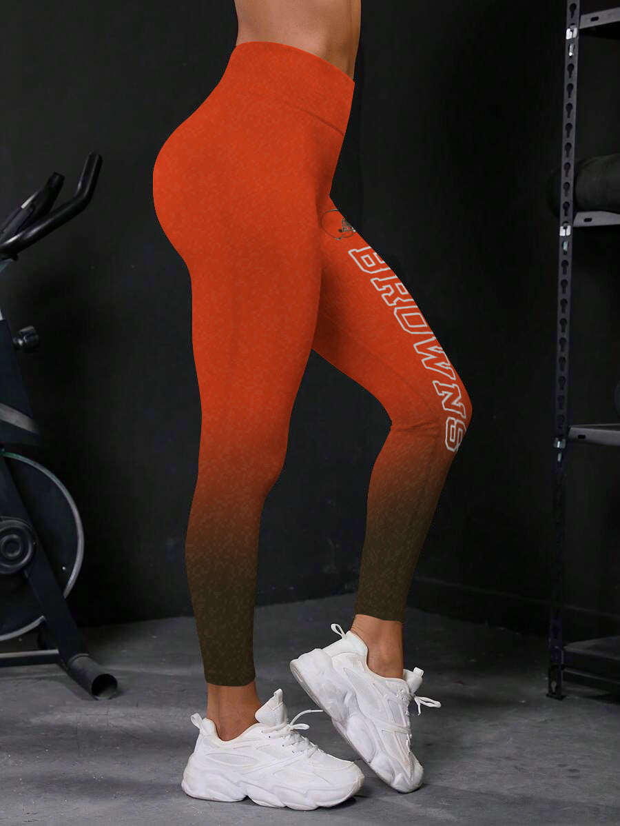Cleveland Browns High Waist Push Up Printed Leggings (2)