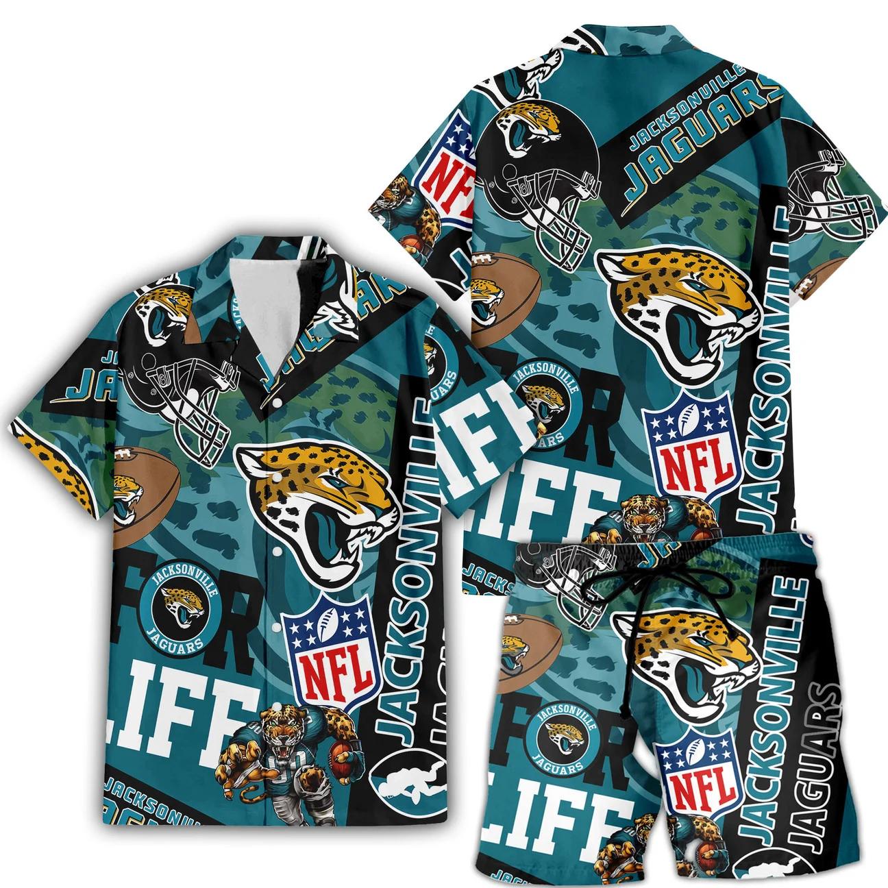 Jacksonville Jaguars Custom Limited Edition For Life Hawaiian Shirt and Shorts AZHAHWSS000265