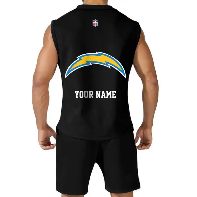 Los Angeles Chargers Combo Men Jersey Tank Top and Shorts AZICOTATTMS00016