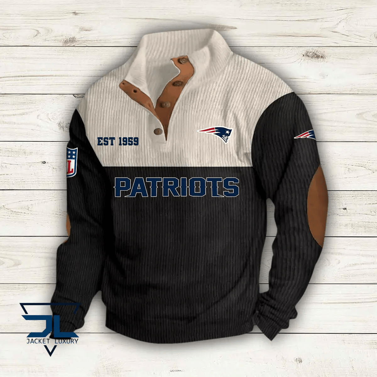 New England Patriots Colorful Stand Collar Sweatshirt AZBTCSSW000006
