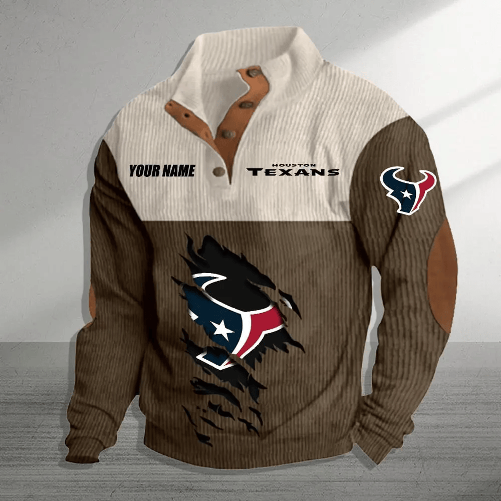 Houston Texans Colorful Stand Collar Sweatshirt AZBTCSSW000024