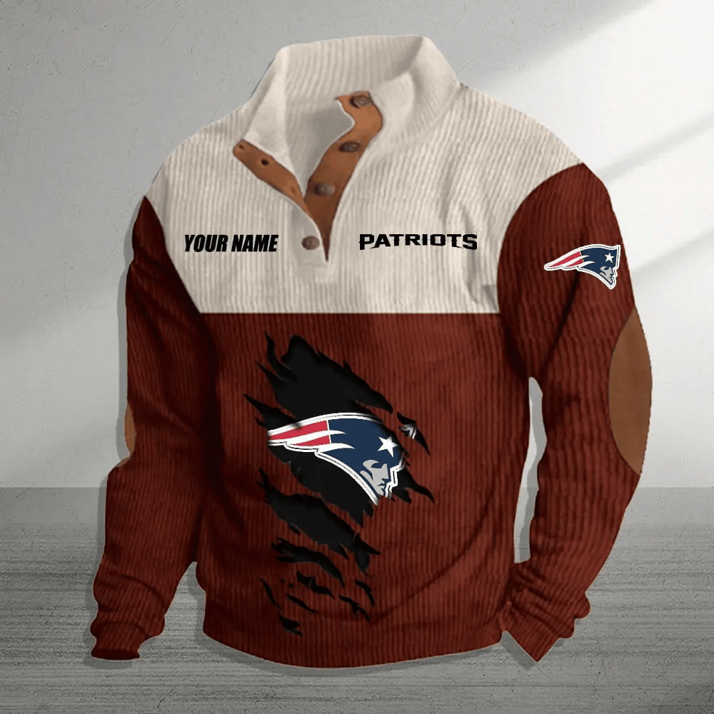 New England Patriots Colorful Stand Collar Sweatshirt AZBTCSSW000047