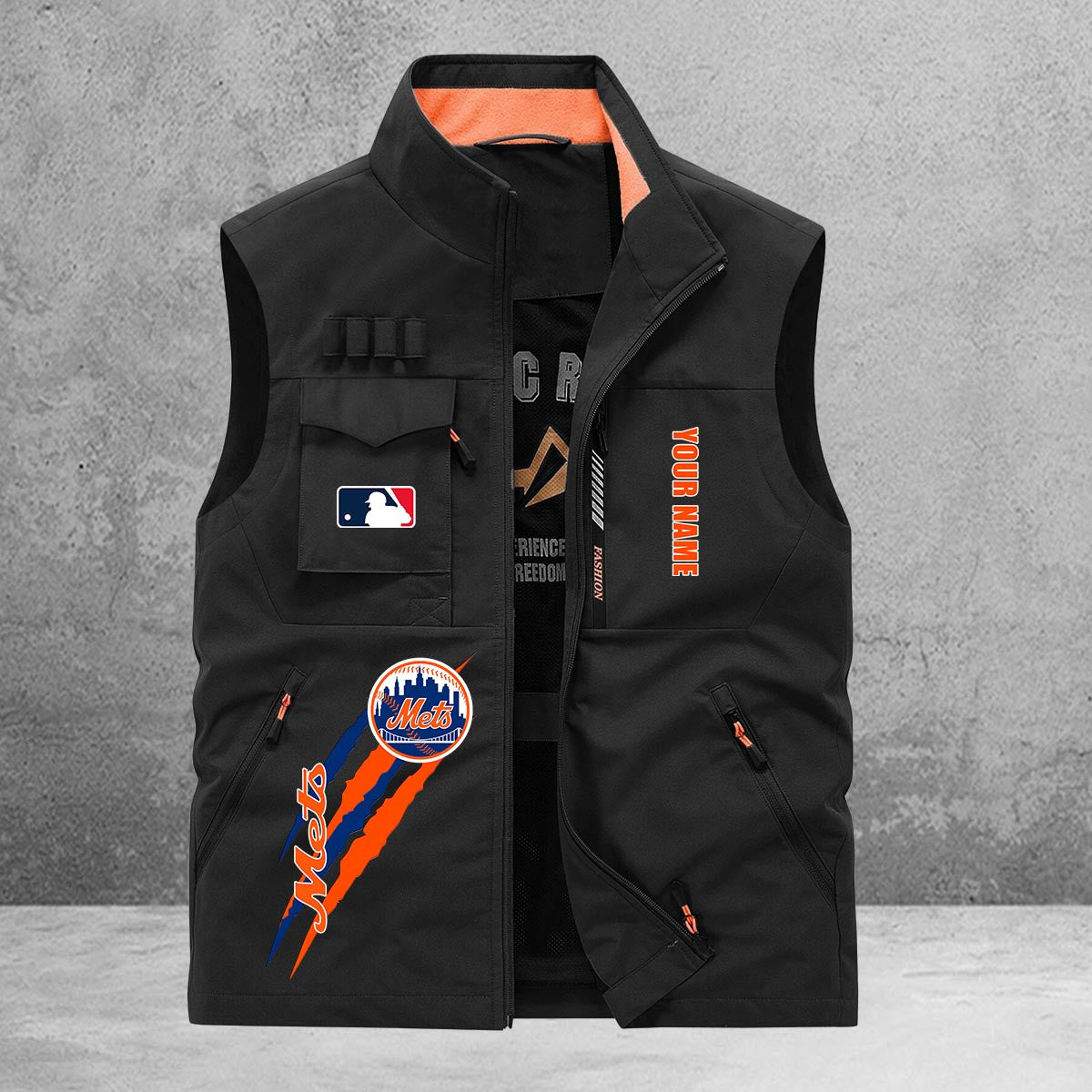 New York Mets New Personalized Multi-Pockets Vest AZBTMPV000134