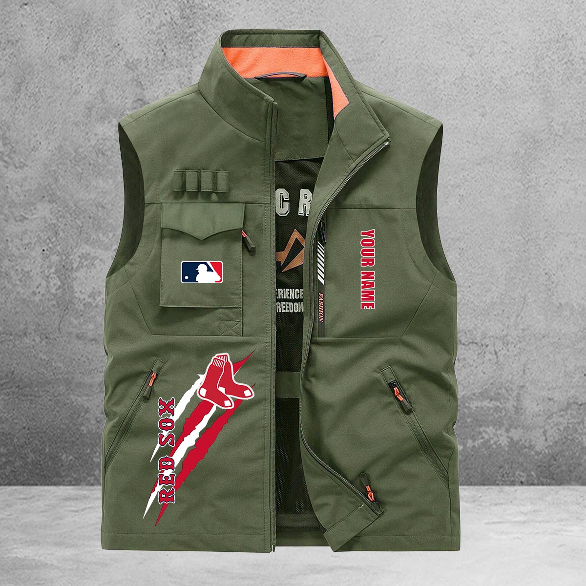 Boston Red Sox New Personalized Multi-Pockets Vest AZBTMPV000129