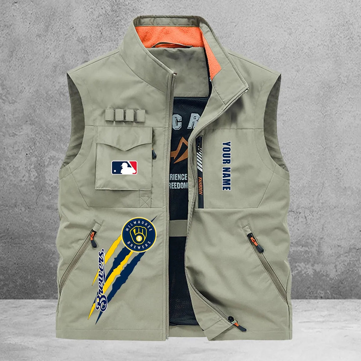 Milwaukee Brewers New Personalized Multi-Pockets Vest AZBTMPV000131
