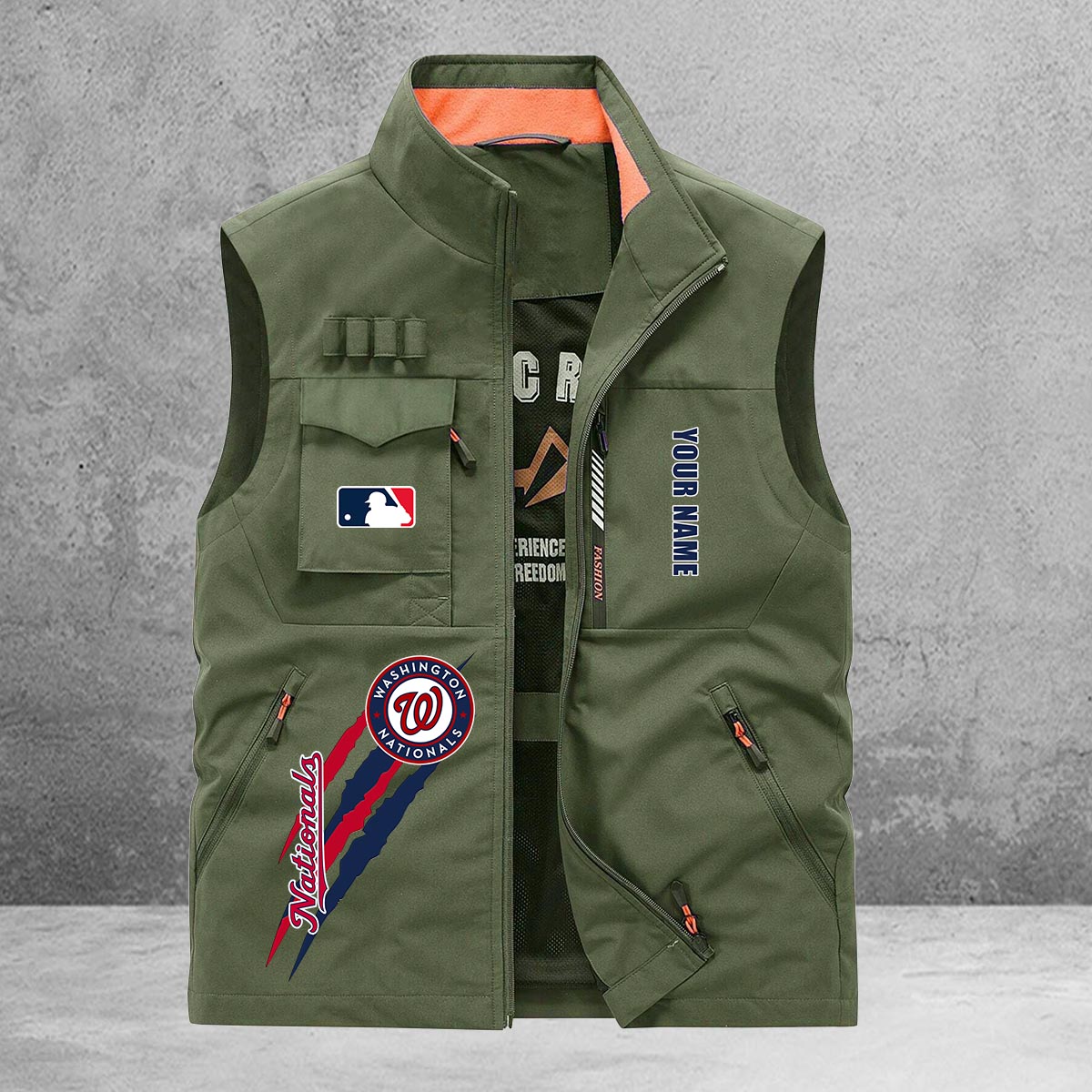 Washington Nationals New Personalized Multi-Pockets Vest AZBTMPV000114