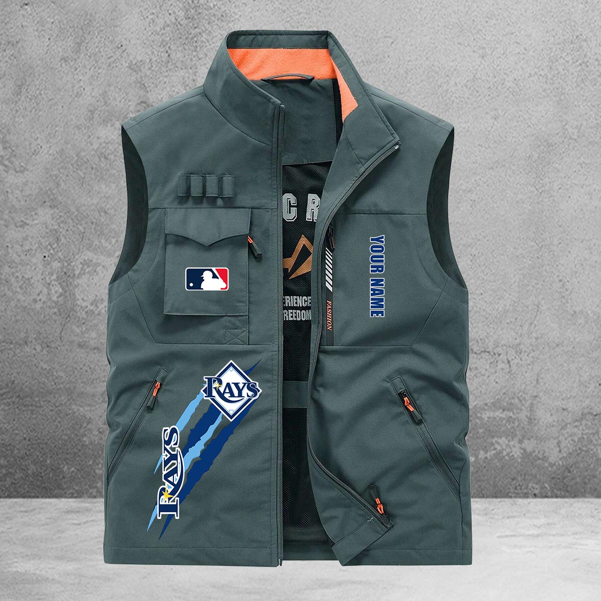 Tampa Bay Rays New Personalized Multi-Pockets Vest AZBTMPV000116
