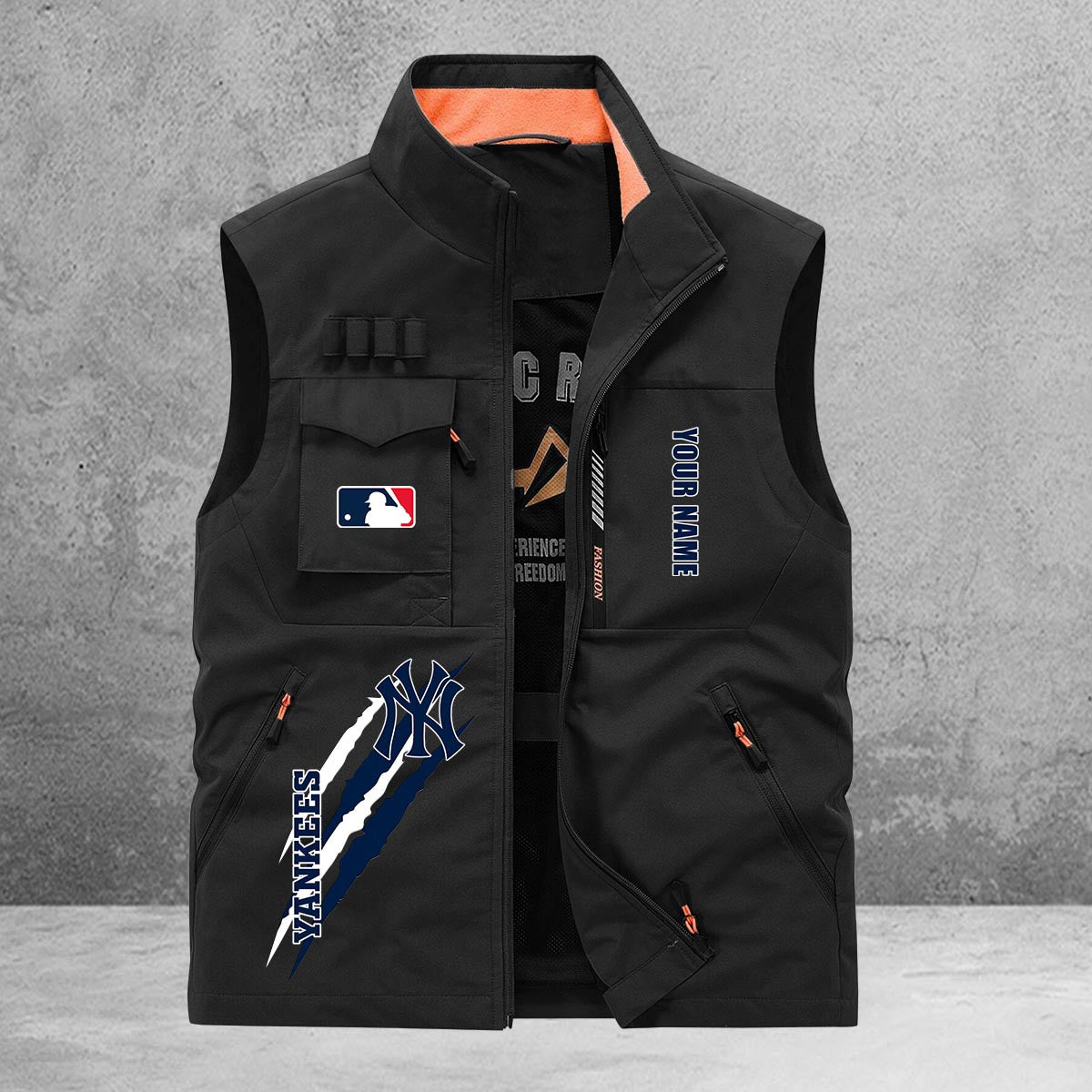 New York Yankees New Personalized Multi-Pockets Vest AZBTMPV000123