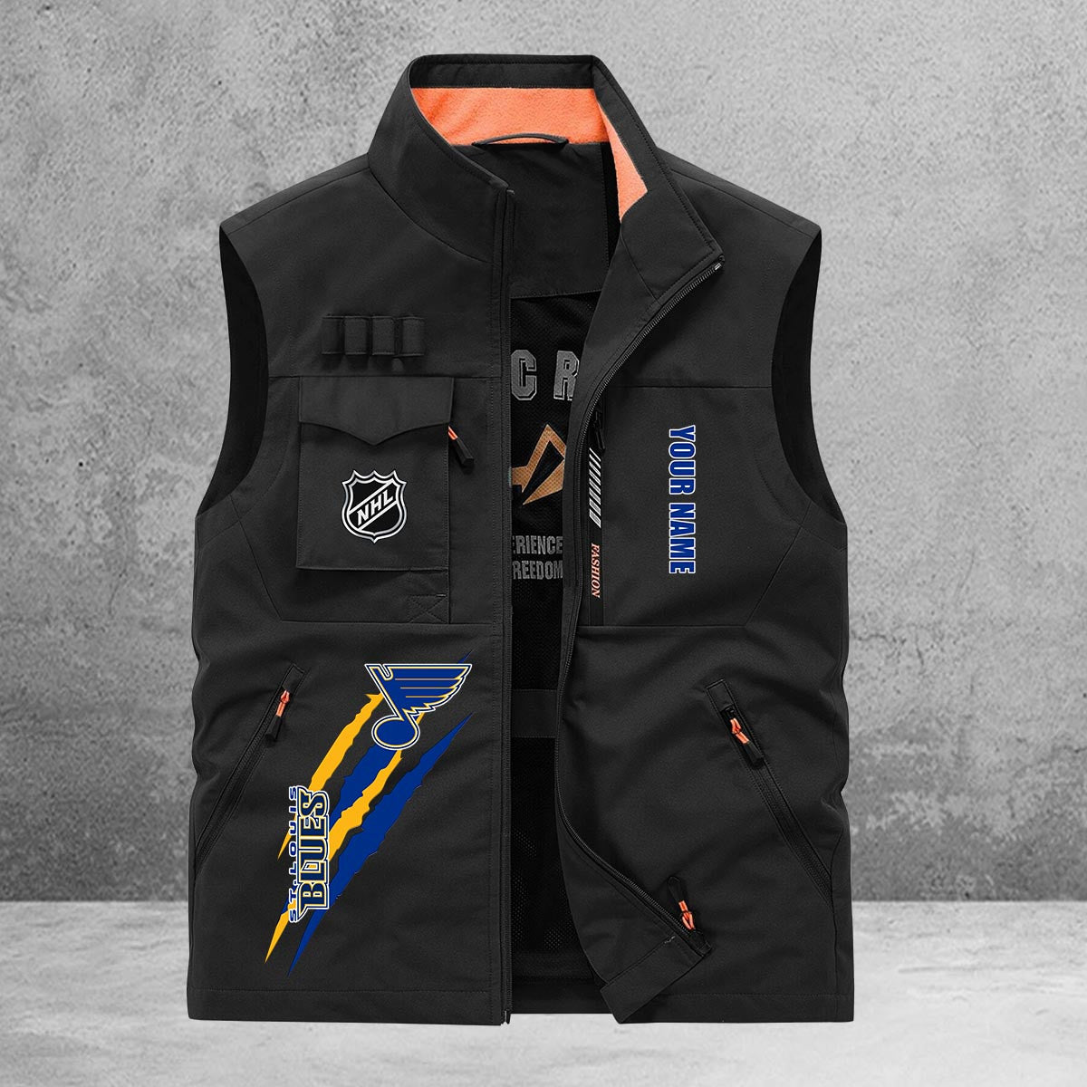 St Louis Blues New Personalized Multi-Pockets Vest AZBTMPV000194