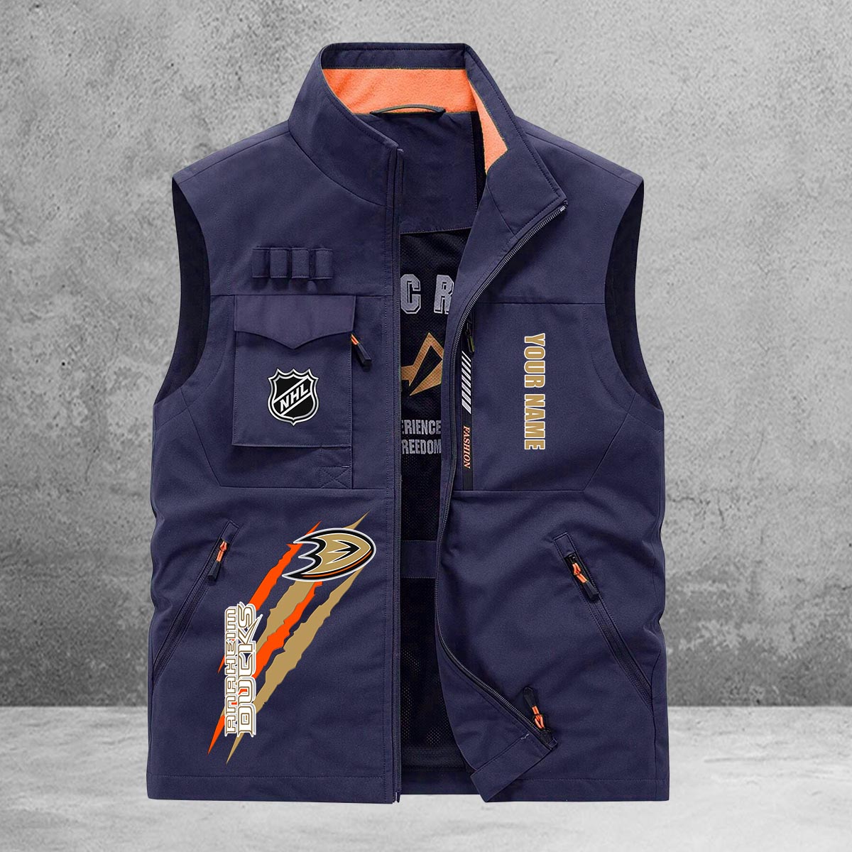 Anaheim Ducks New Personalized Multi-Pockets Vest AZBTMPV000200