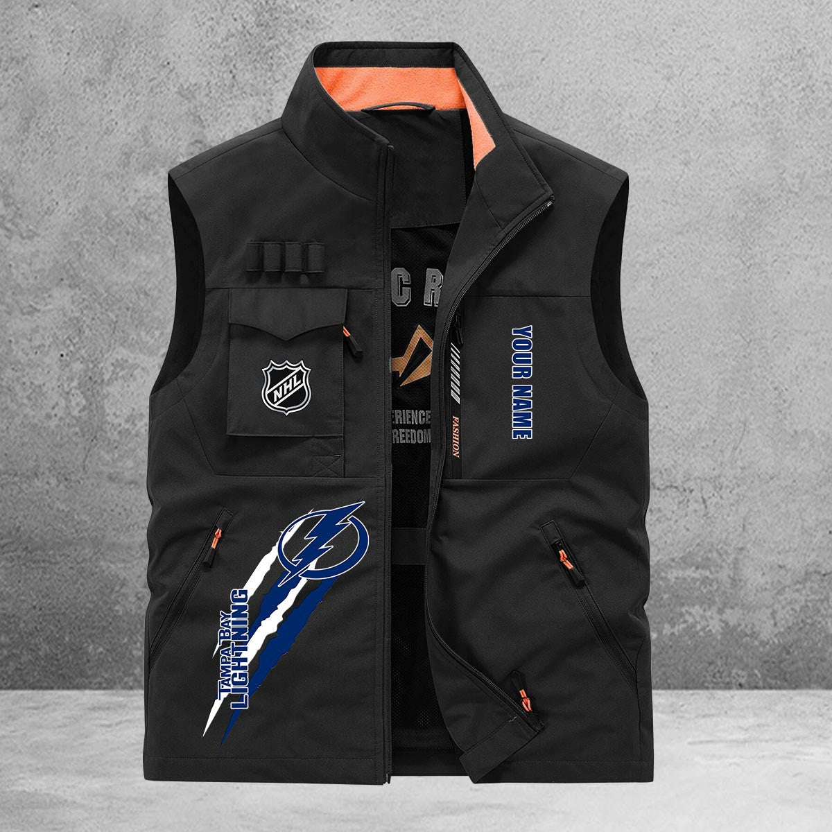 Tampa Bay Lightning New Personalized Multi-Pockets Vest AZBTMPV000201