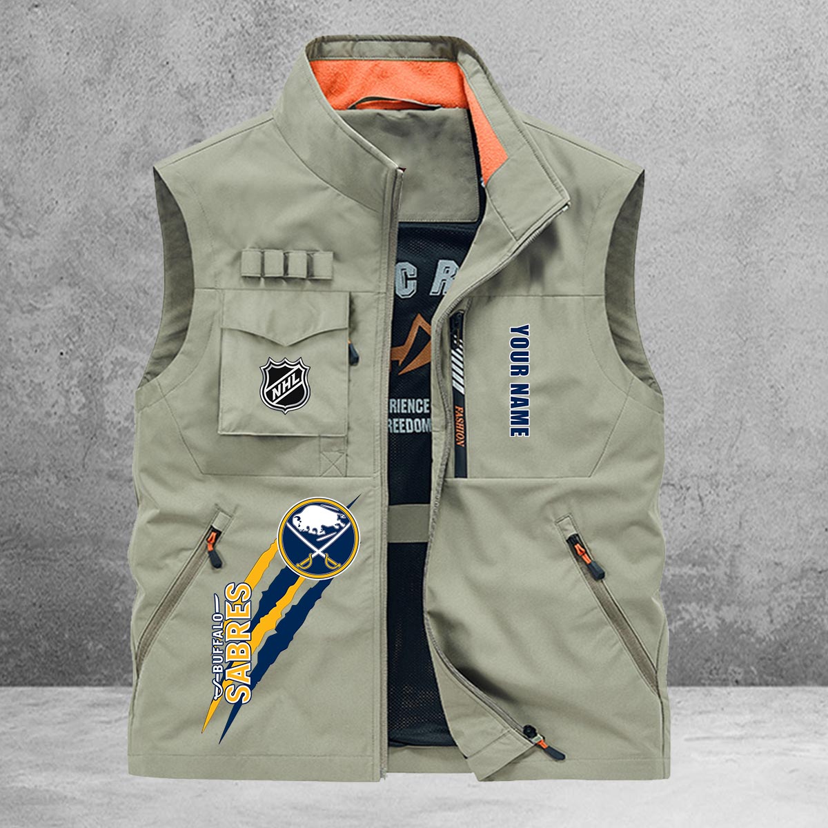 Buffalo Sabres New Personalized Multi-Pockets Vest AZBTMPV000178