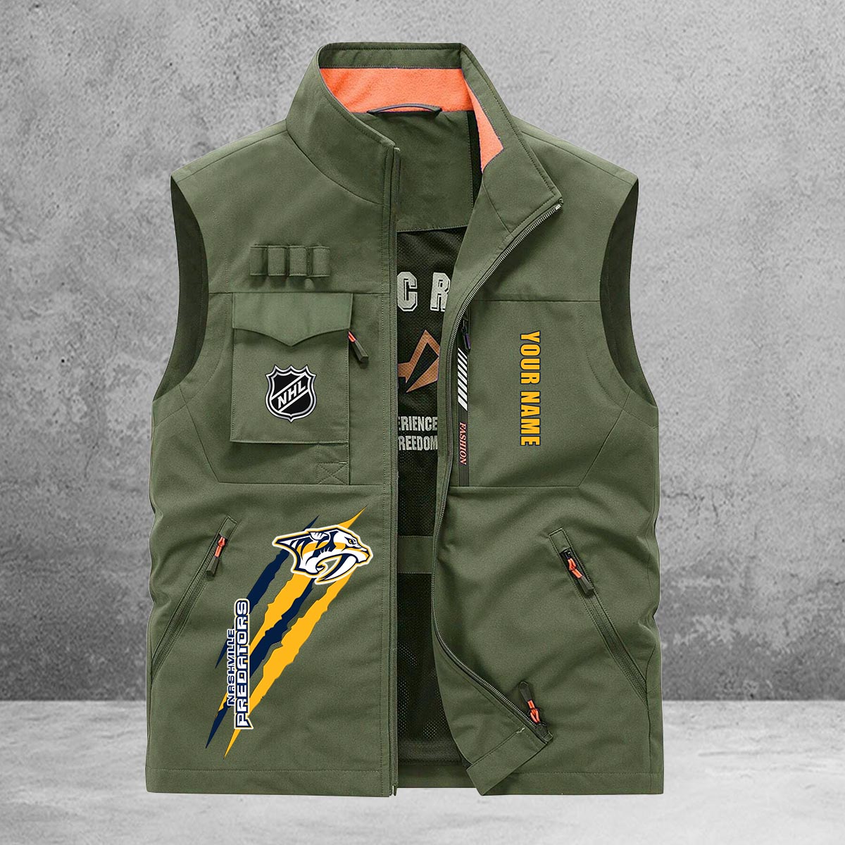 Nashville Predators New Personalized Multi-Pockets Vest AZBTMPV000182