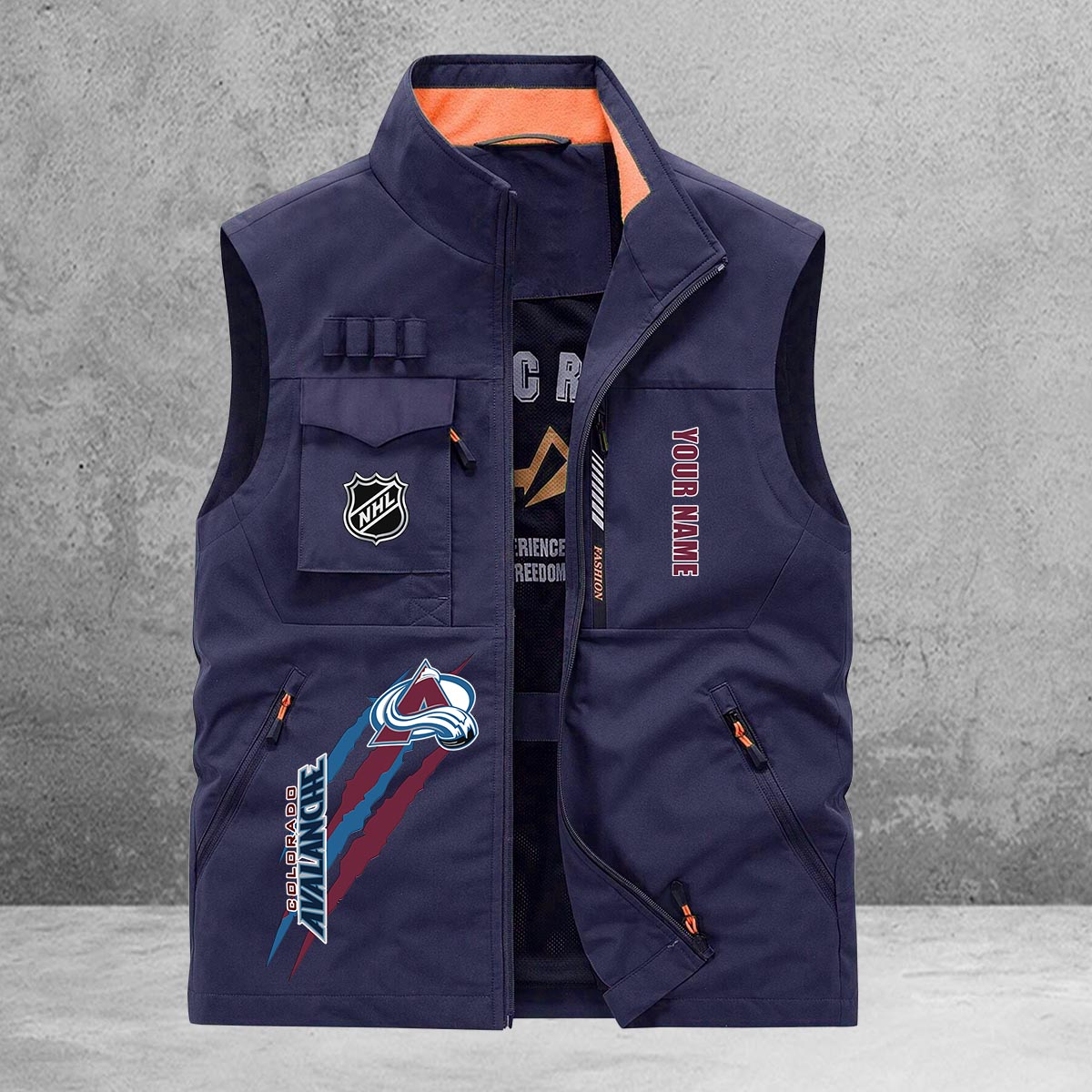 Colorado Avalanche New Personalized Multi-Pockets Vest AZBTMPV000185