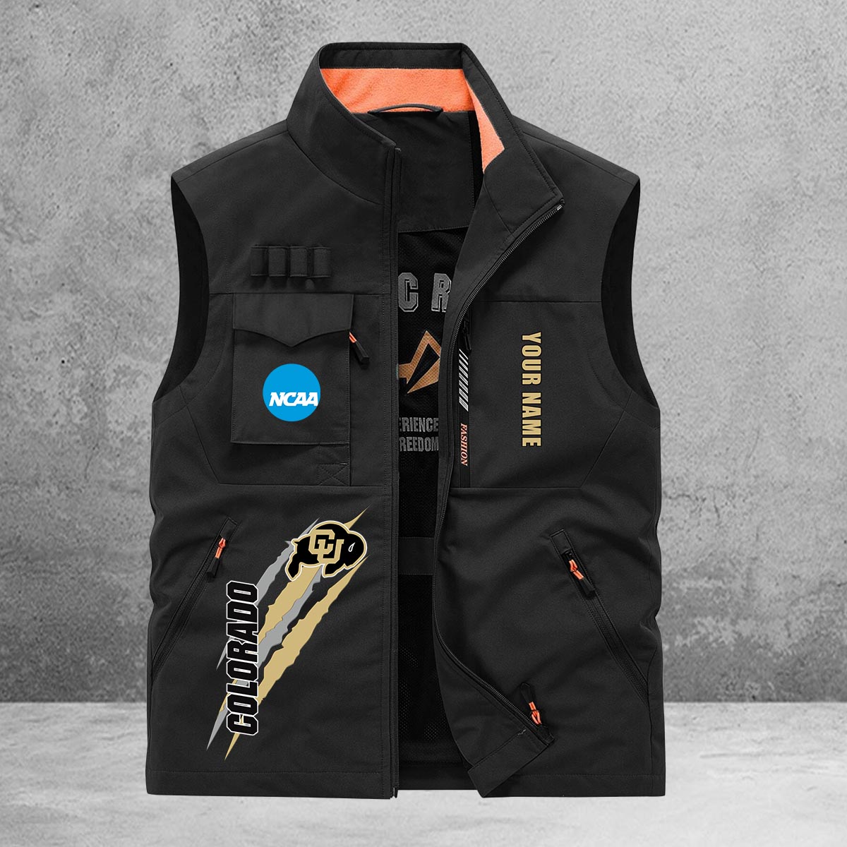 Colorado Buffaloes New Personalized Multi-Pockets Vest AZBTMPV000009