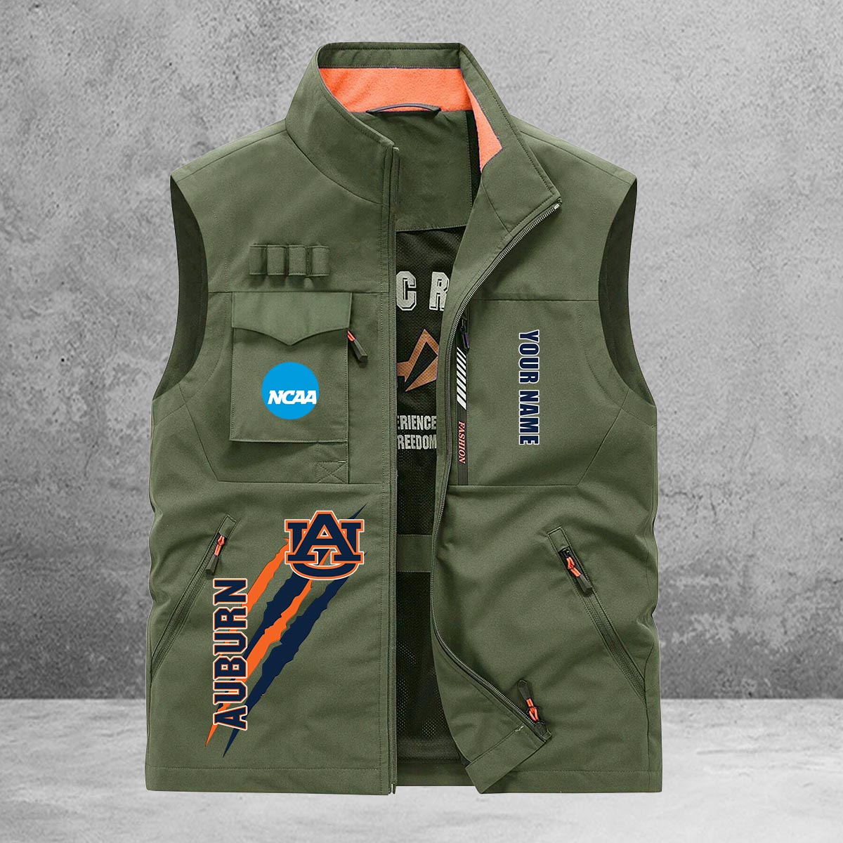 Auburn Tigers New Personalized Multi-Pockets Vest AZBTMPV000020