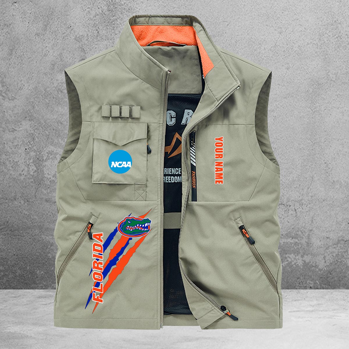 Florida Gators New Personalized Multi-Pockets Vest AZBTMPV000030