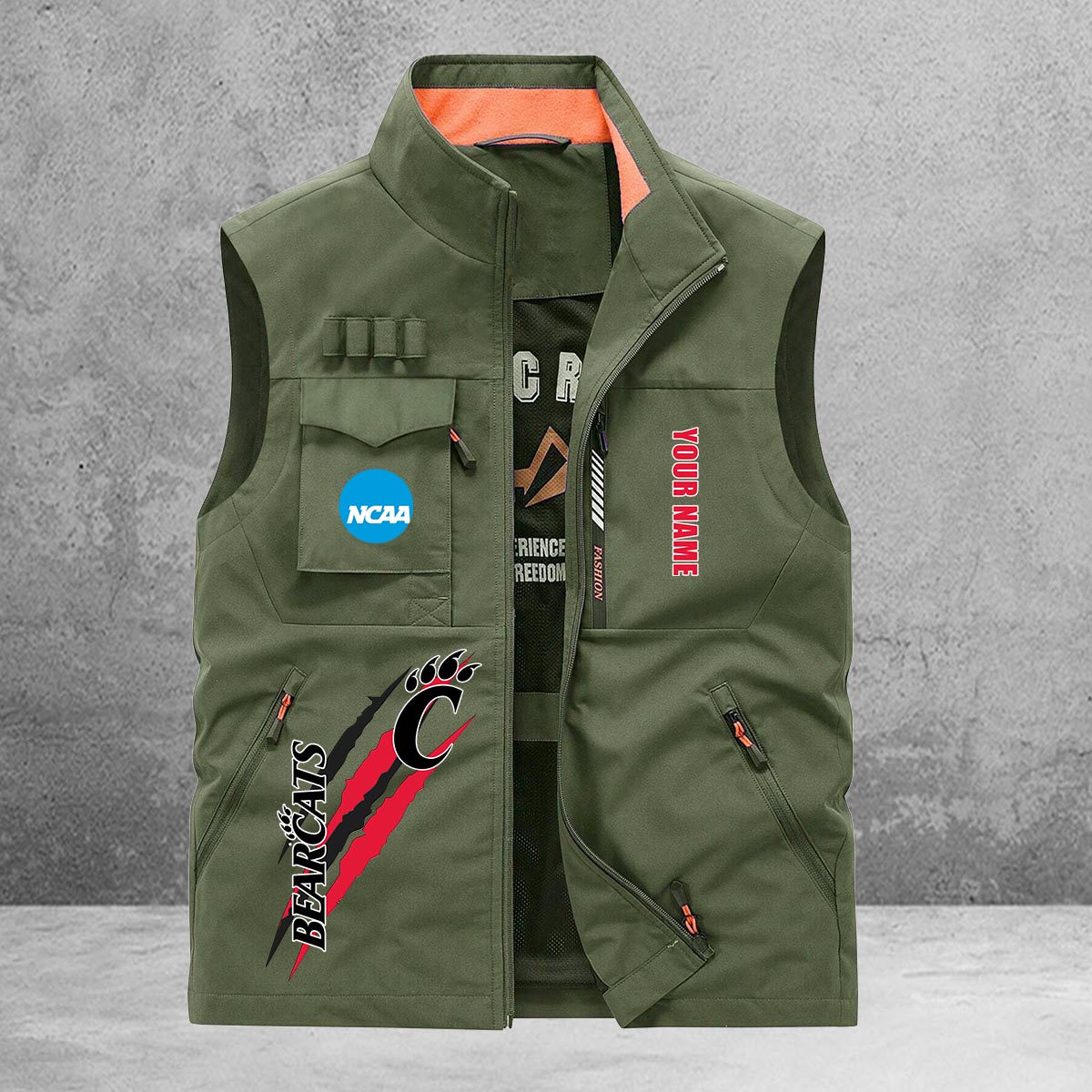Cincinnati Bearcats New Personalized Multi-Pockets Vest AZBTMPV000035