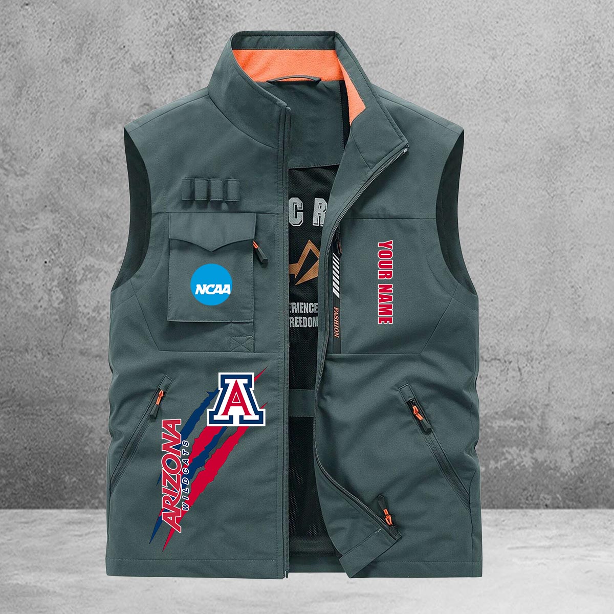 Arizona Wildcats New Personalized Multi-Pockets Vest AZBTMPV000042