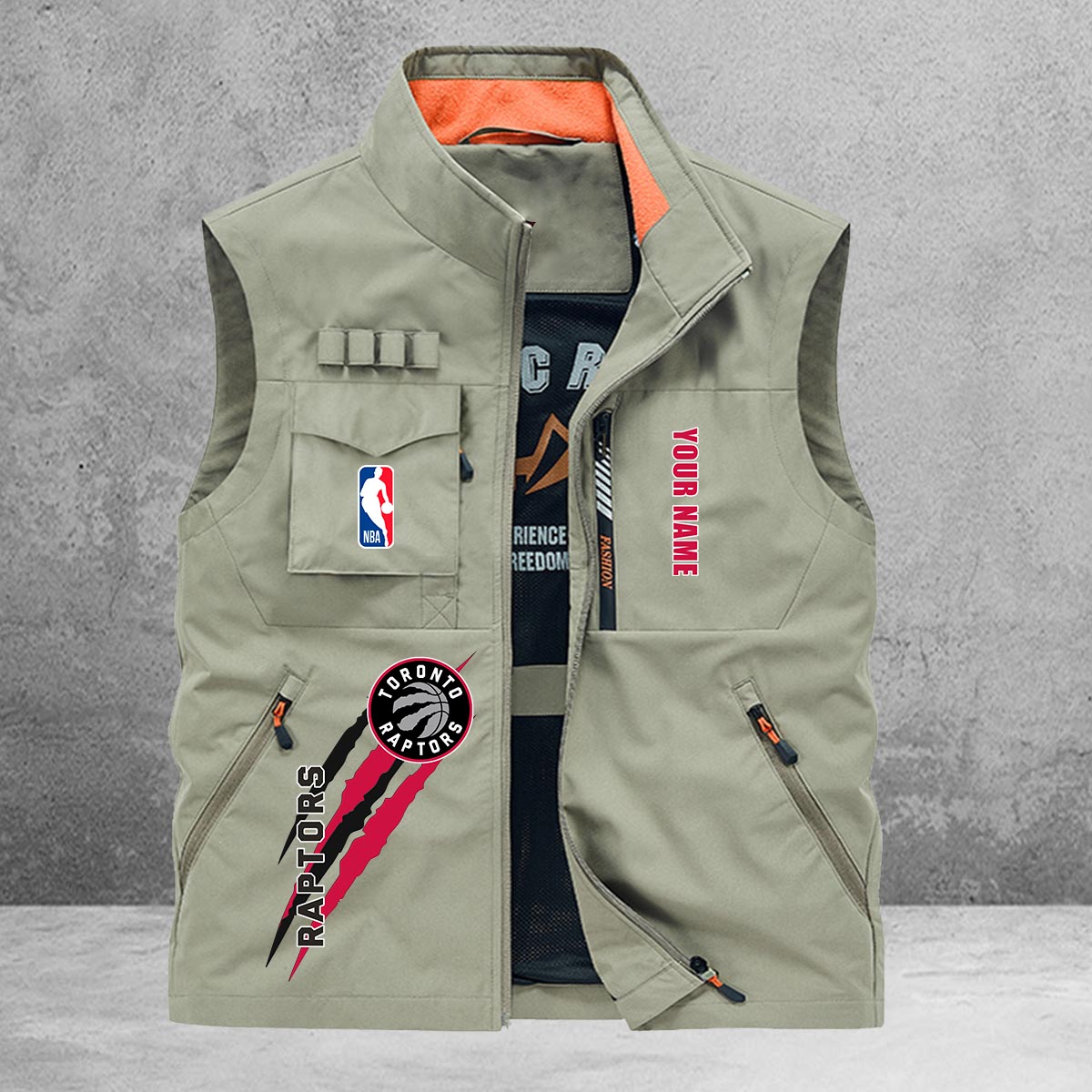 Toronto Raptors New Personalized Multi-Pockets Vest AZBTMPV000103