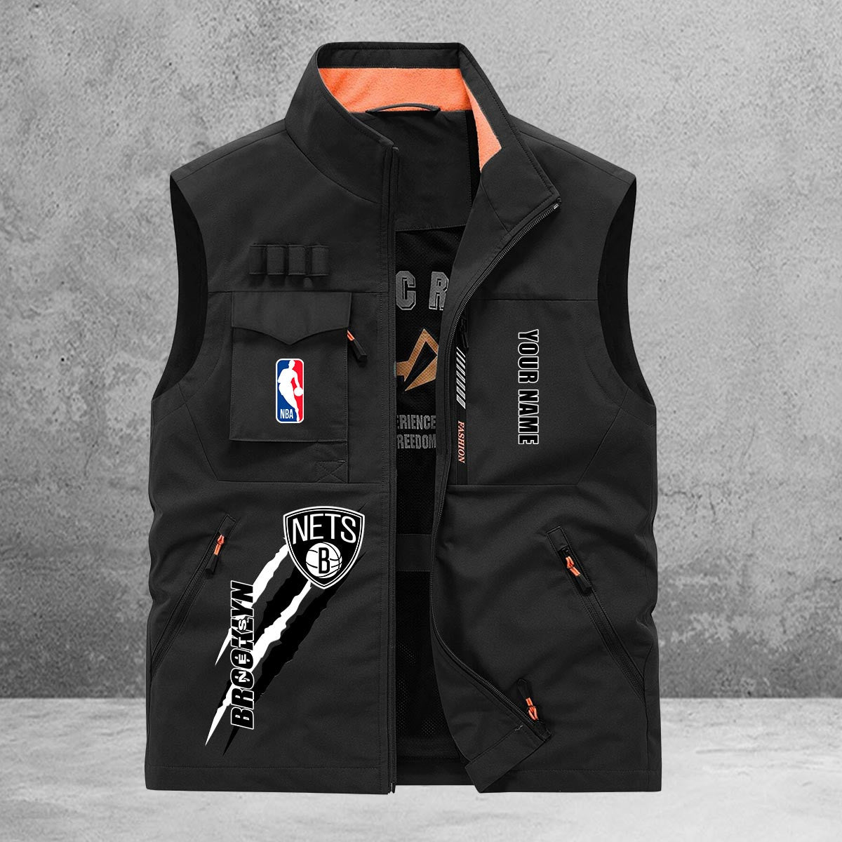 Brooklyn Nets New Personalized Multi-Pockets Vest AZBTMPV000077