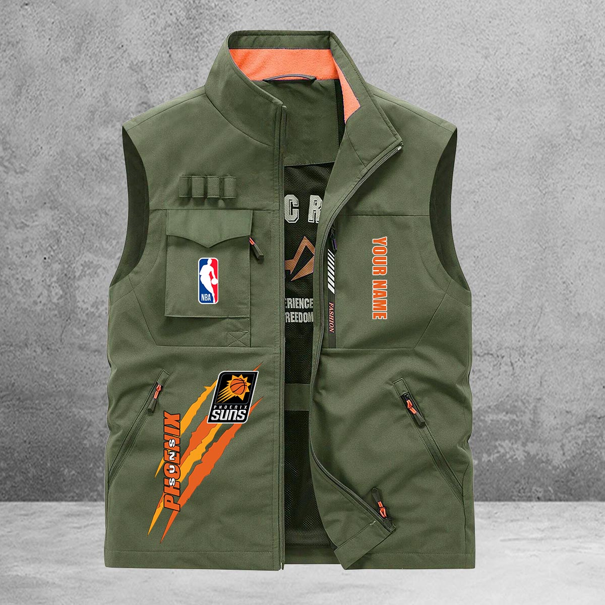 Phoenix Suns New Personalized Multi-Pockets Vest AZBTMPV000091
