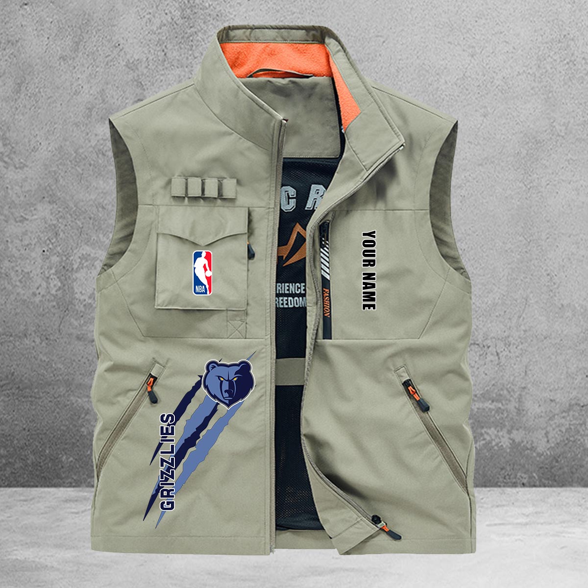 Memphis Grizzlies New Personalized Multi-Pockets Vest AZBTMPV000094