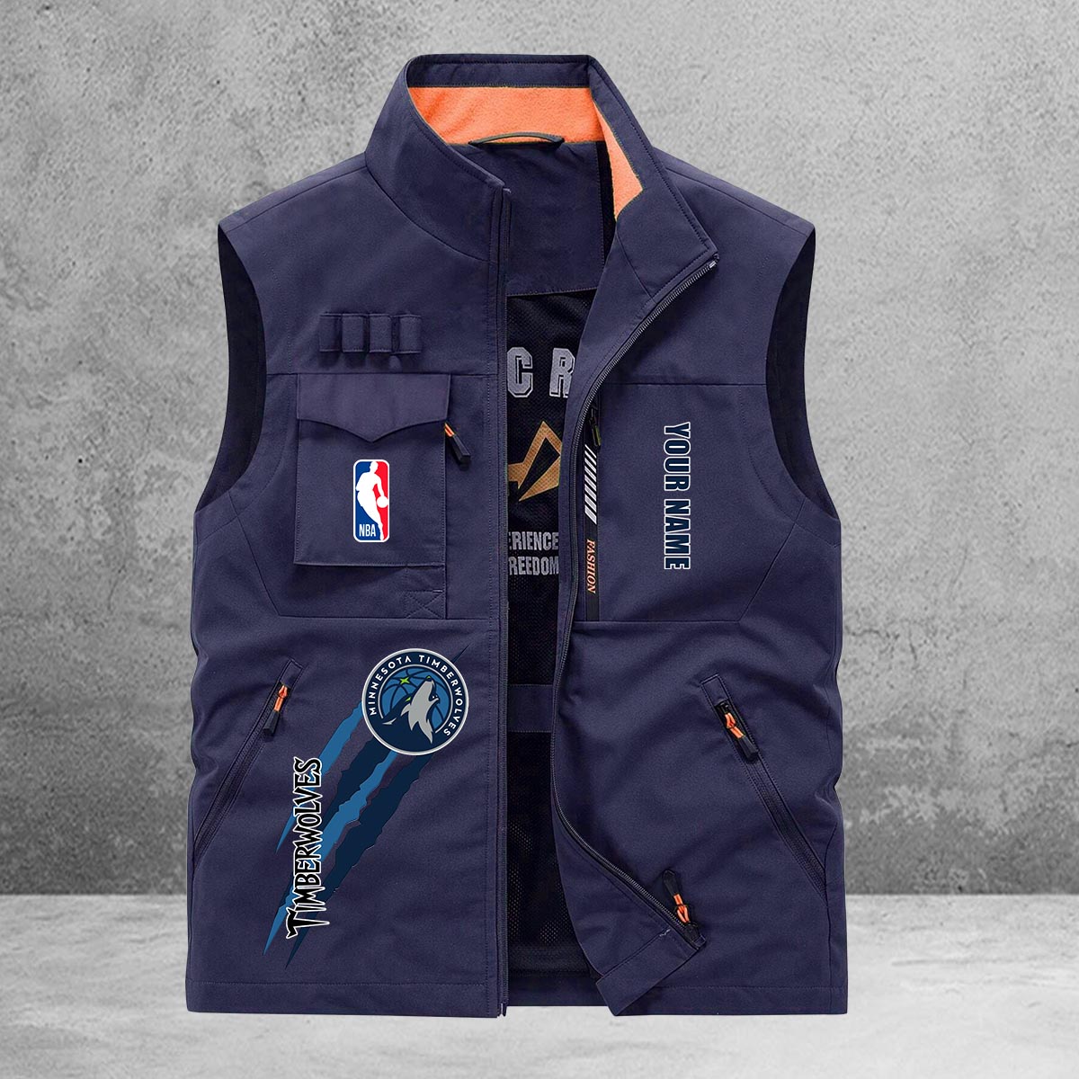Minnesota Timberwolves New Personalized Multi-Pockets Vest AZBTMPV000096